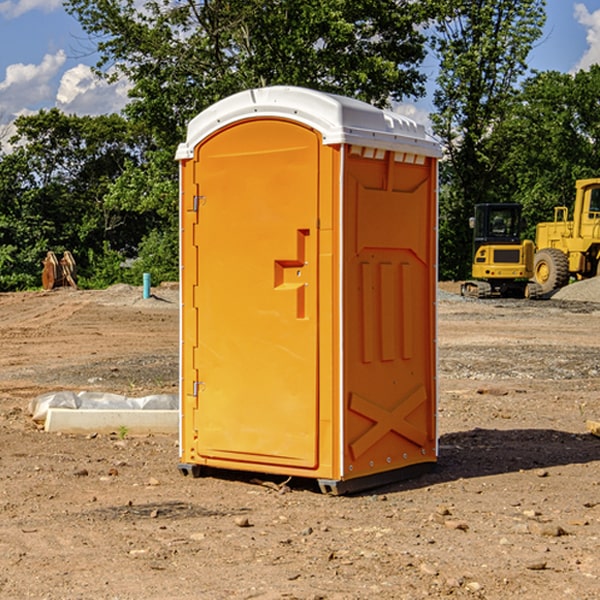 how often are the portable restrooms cleaned and serviced during a rental period in Carver County MN